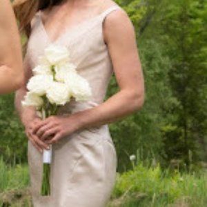 Champagne Satin Bridesmaid Dress - Sorella Vita style 9206- Size 8